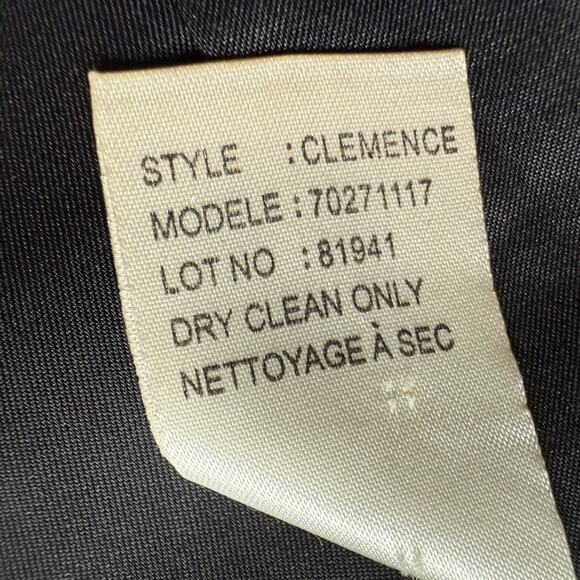 Theory for Barney's Wool Blend Blazer Navy Black Gray Stripes Size 4 Button Work - Picture 7 of 9